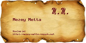 Mezey Metta névjegykártya
